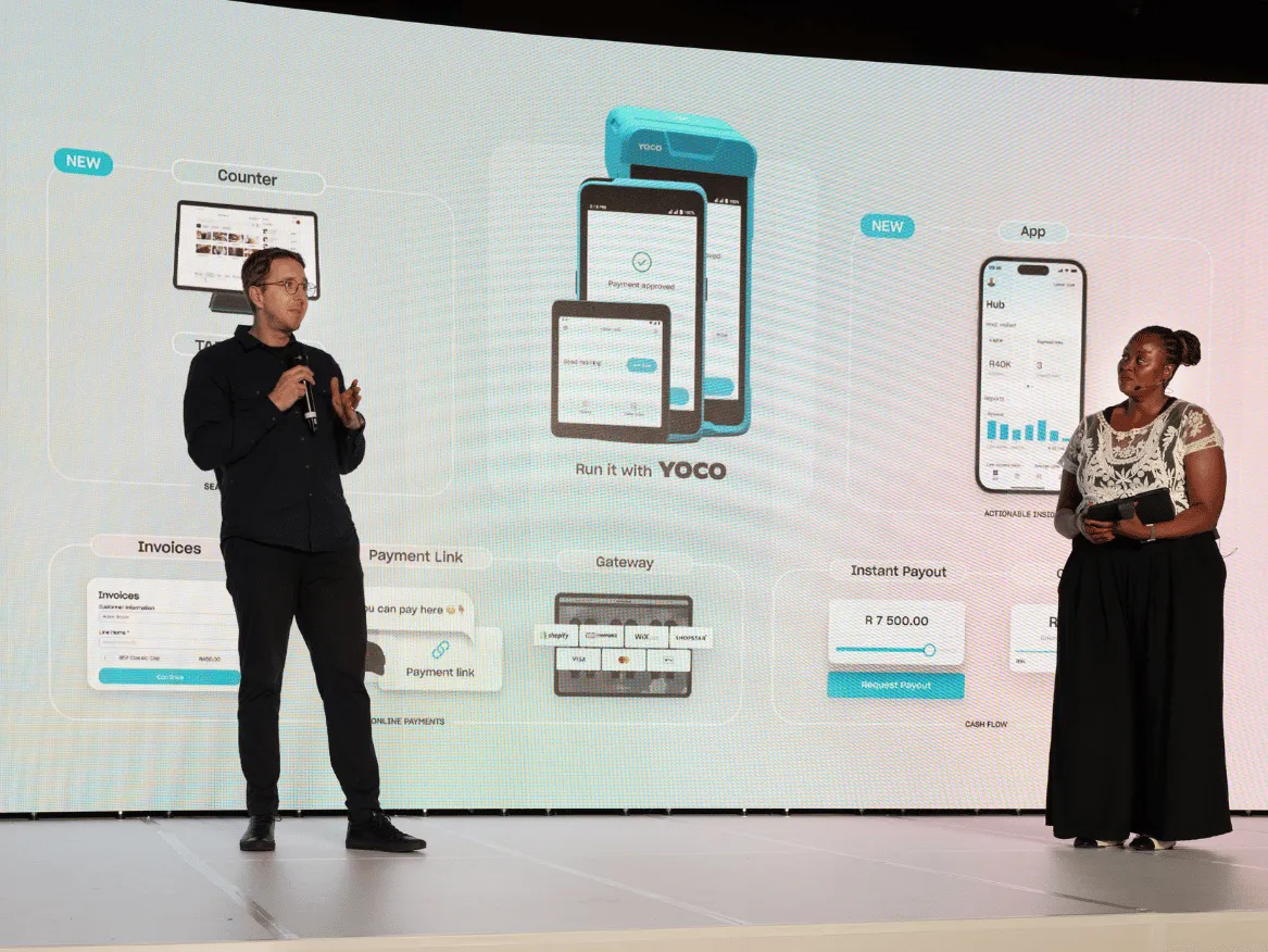 Presenting point of sale products and business tools on stage
