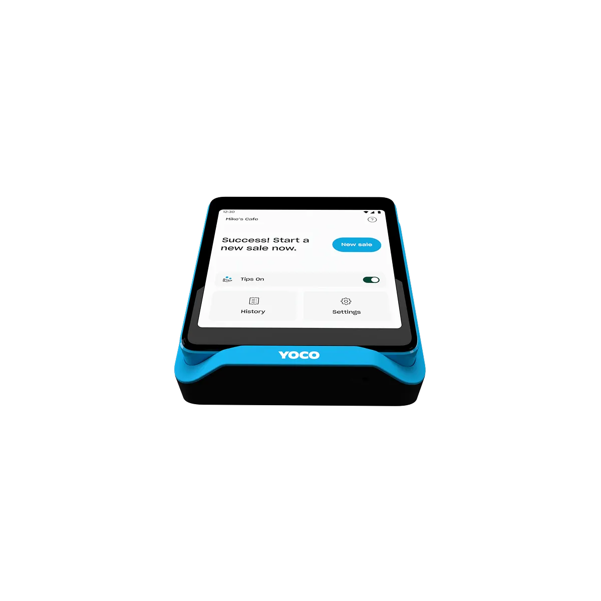 Yoco Neo Touch card machine with a wide touchscreen and point of sale software for easy payments.