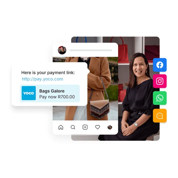 payment link social sharing white background