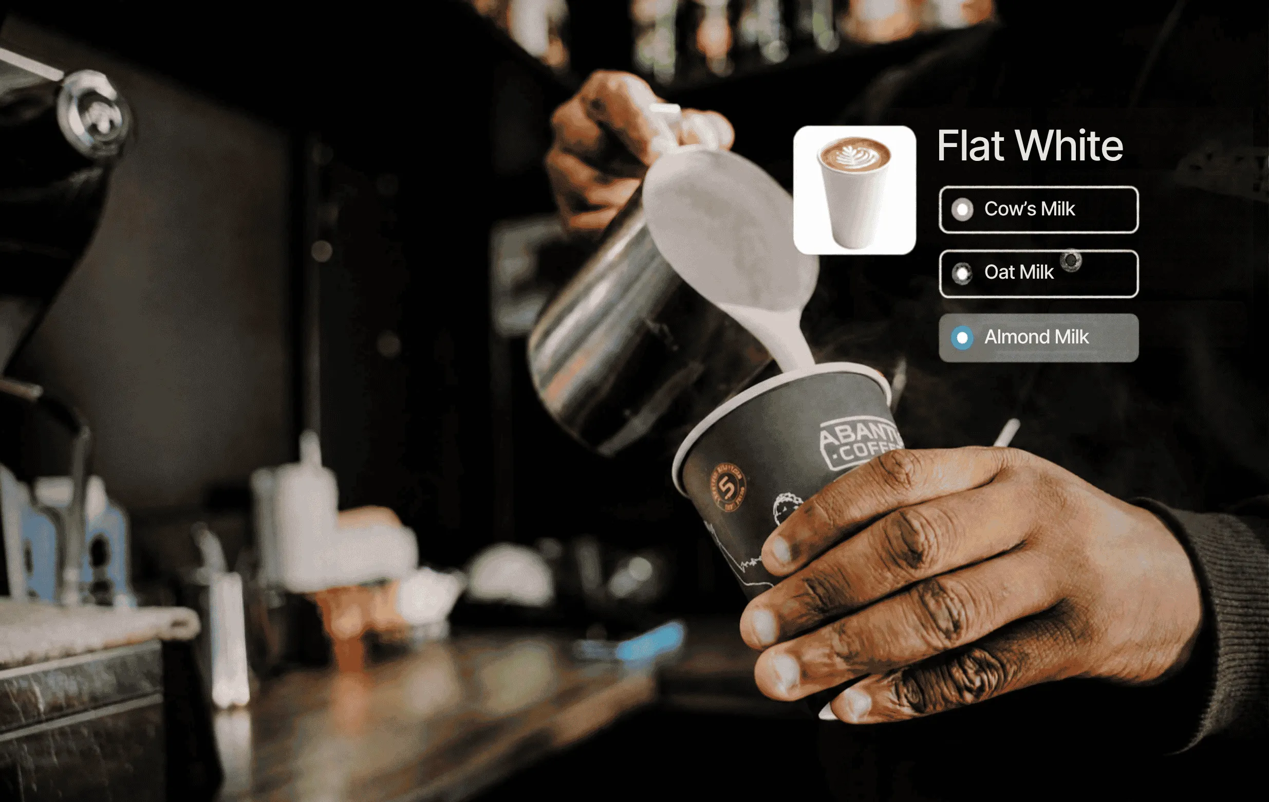 Abantu coffee shop using Yoco modifiers