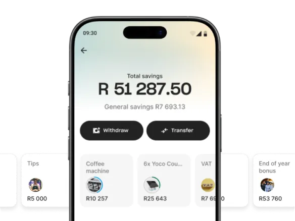 Automatically transfer a percentage of daily sales into business savings pockets.