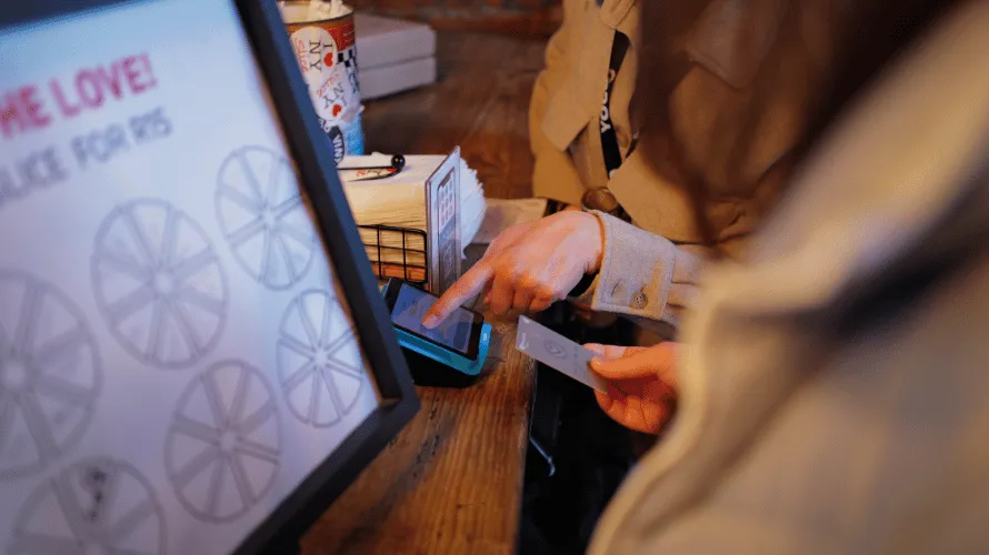 Point of sale transaction with a bank card